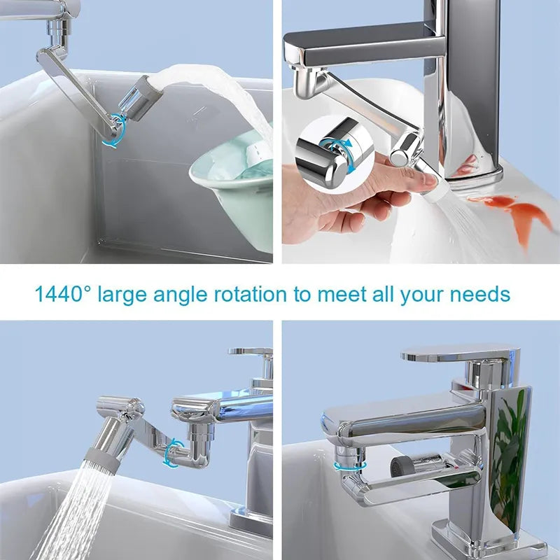1080° Rotating Faucet Dual Sprayer Swivel Splash Filter Faucet