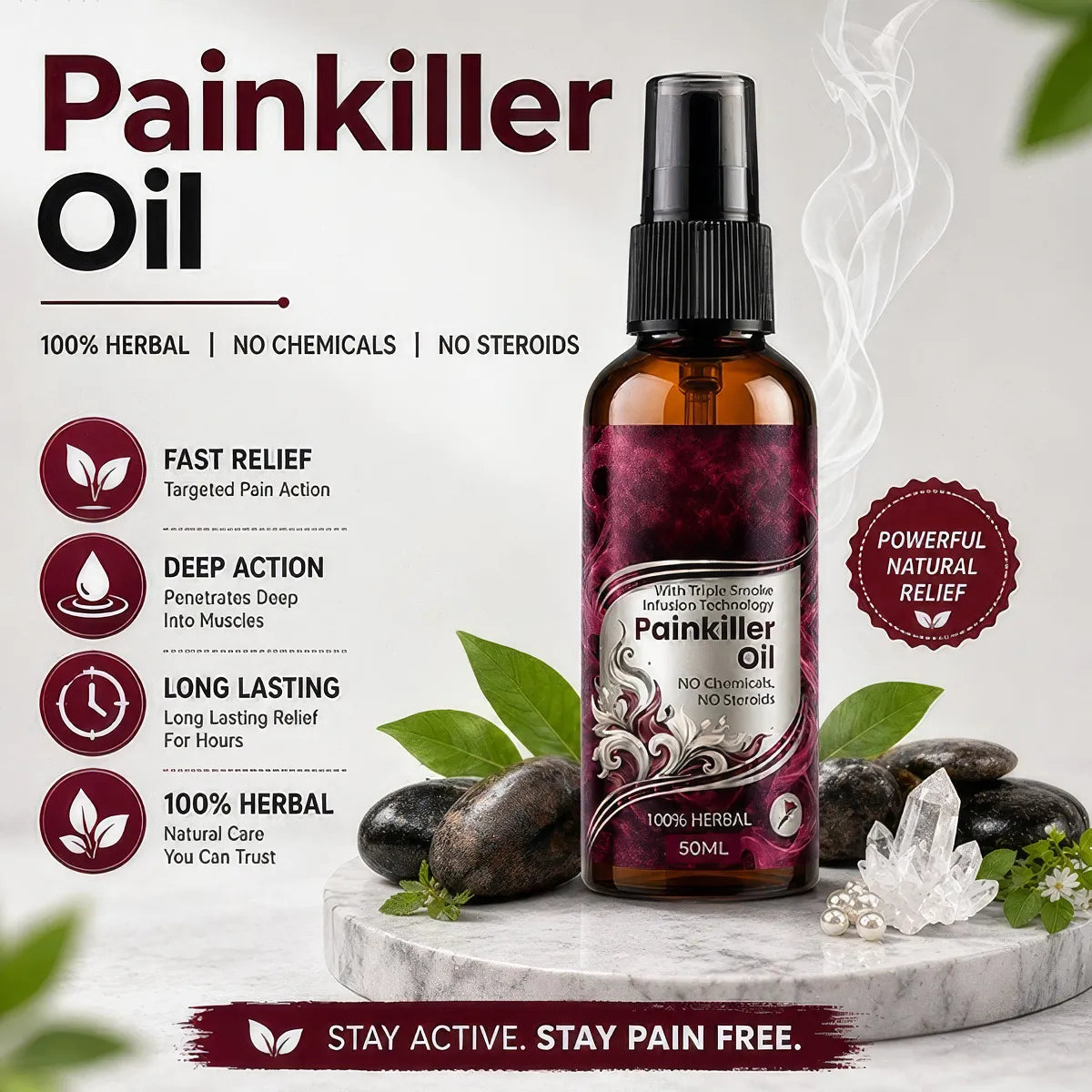 Smoke Pain Relief & Massage Oil | Buy 1 Get 1 FREE + 55% OFF